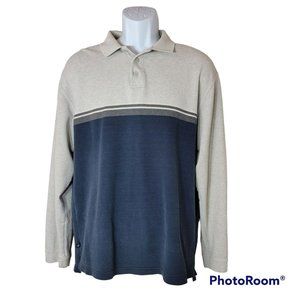 Gap Pique Polo Men's Long Sleeve Color Block Size Large EUC